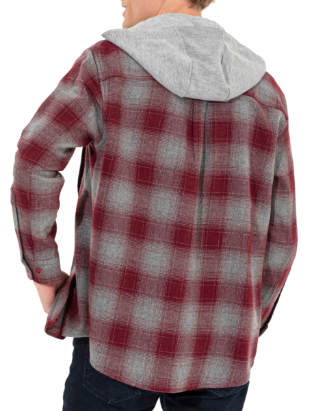 Рубашка в клетку мужская / Бордовый / 42