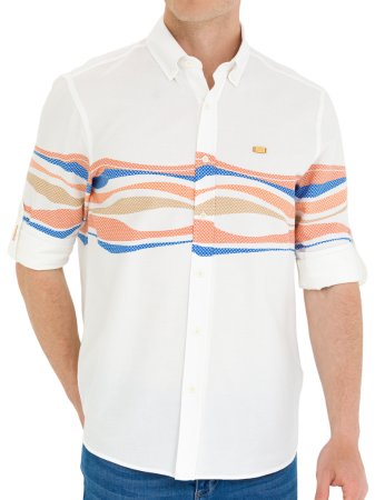 Рубашка хлопковая мужская / Белый / 46