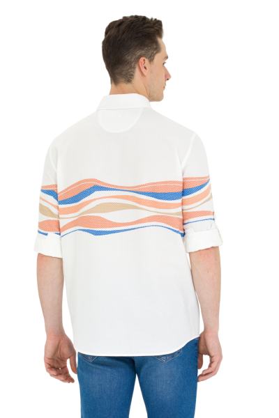 Рубашка хлопковая мужская / Белый / 46