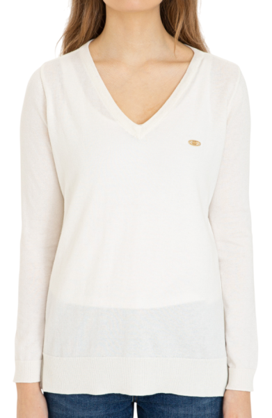 Пуловер хлопковый женский / Бежевый / 42