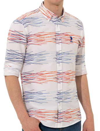 Рубашка хлопковая мужская / Белый / 44