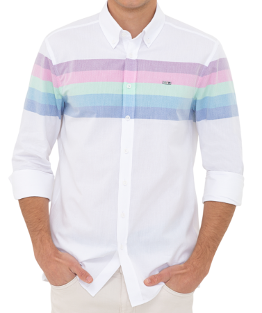 Рубашка хлопковая мужская / Белый / 44