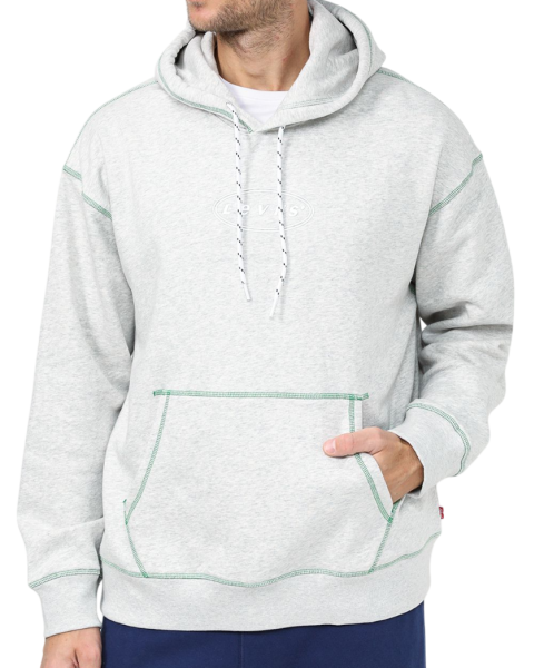 Худи с логотипом мужское / Светло-серый / 46
