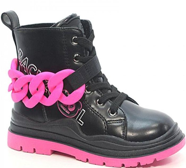 Ботинки из экокожи для девочки / Розовый / 27