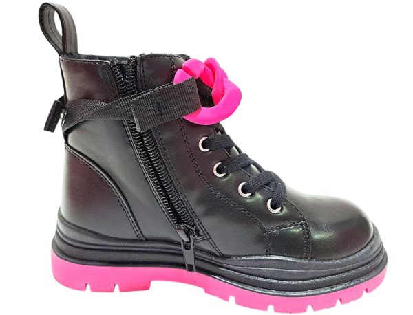 Ботинки из экокожи для девочки / Розовый / 27
