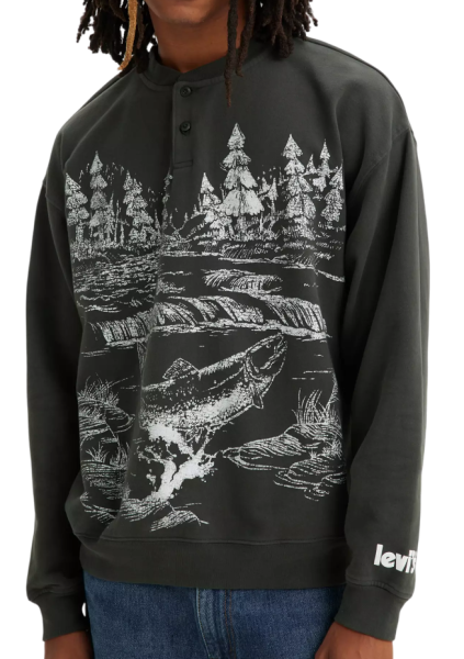 Свитшот с принтом мужской / Серый / 46