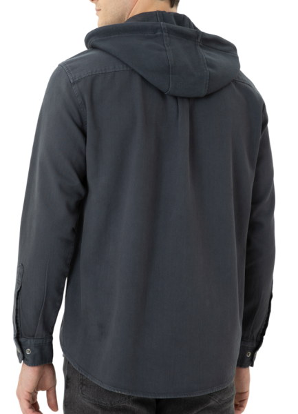 Рубашка хлопковая мужская / Темно-серый / 46