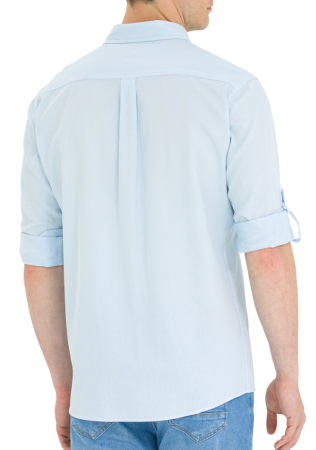 Рубашка хлопковая мужская / Голубой / 44