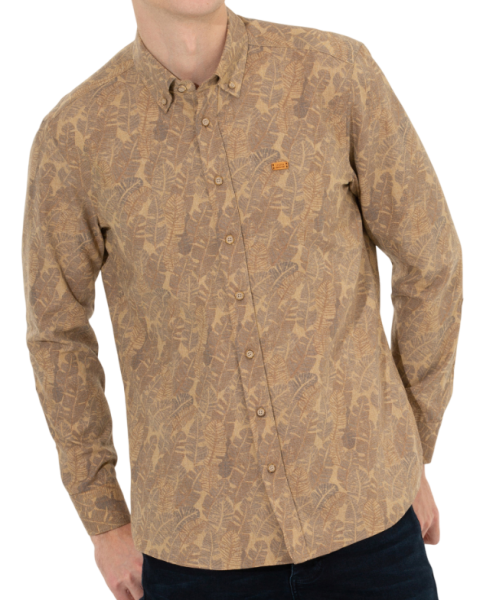 Рубашка с принтом мужская / Бежевый / 44