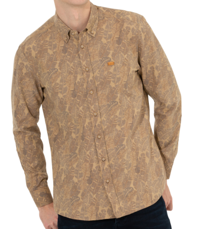 Рубашка с принтом мужская / Бежевый / 44