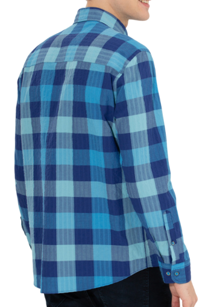 Рубашка хлопковая мужская / Голубой / 46