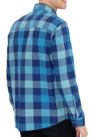 Рубашка хлопковая мужская / Голубой / 46