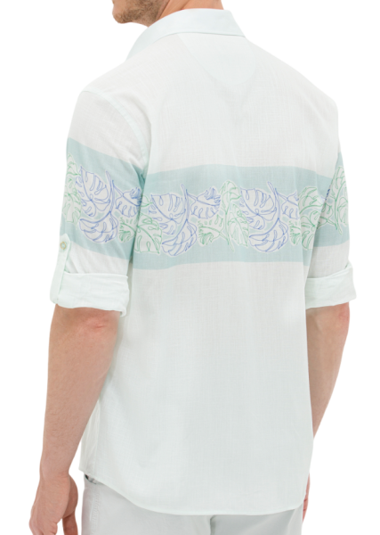 Рубашка хлопковая мужская / Зеленый / 54