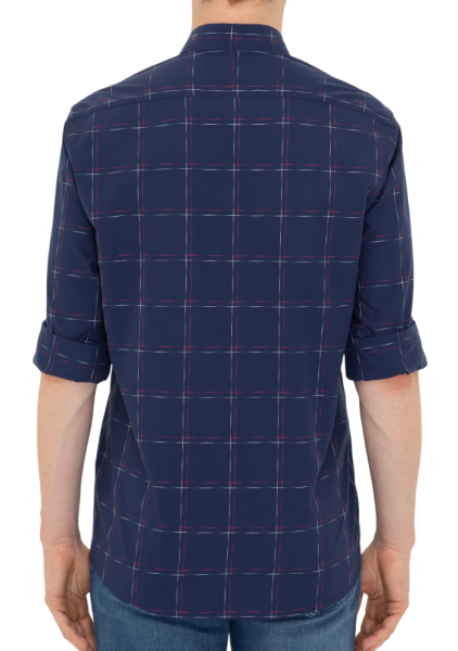 Рубашка хлопковая мужская / Тёмно-синий / 46