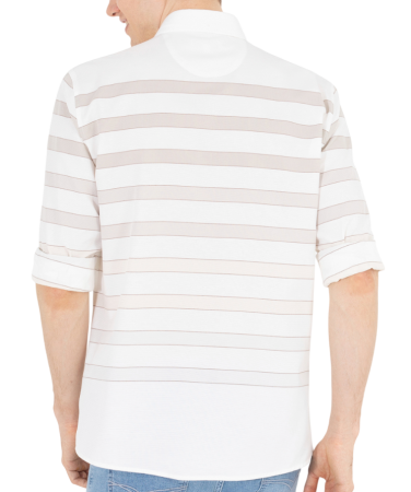 Рубашка в полоску мужская / Бежевый / 46