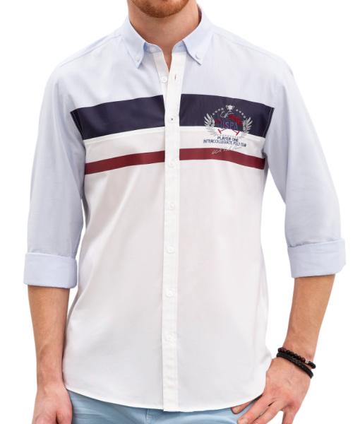 Рубашка хлопковая мужская / Белый / 46