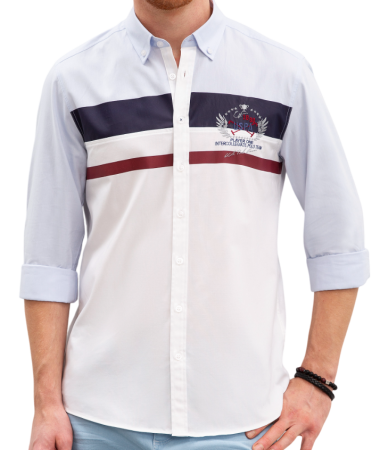 Рубашка хлопковая мужская / Белый / 46