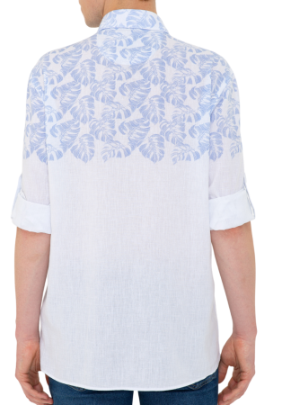 Рубашка с принтом мужская / Голубой / 42