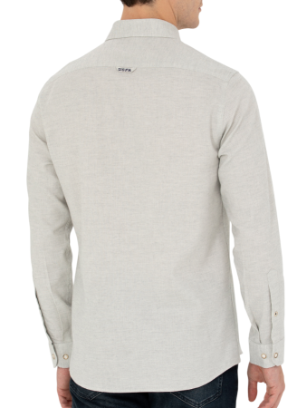 Рубашка хлопковая мужская / Бежевый / 44