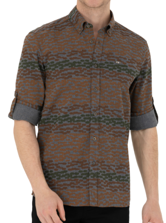 Рубашка хлопковая мужская / Серый / 54