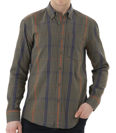 Рубашка хлопковая мужская / Хаки / 54