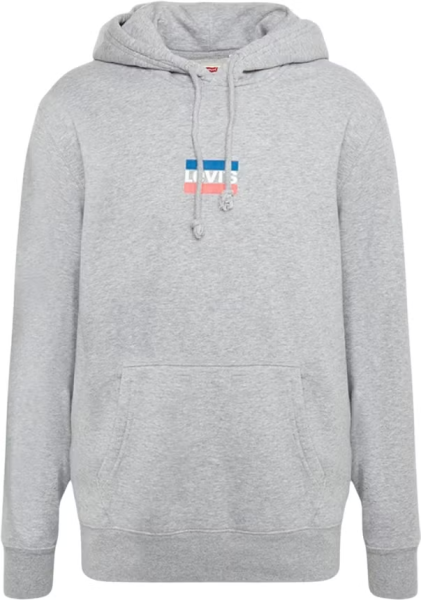 Худи с логотипом мужское / Серый / 46