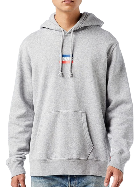 Худи с логотипом мужское / Серый / 46