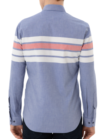 Рубашка хлопковая мужская / Синий / 42