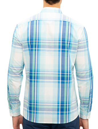 Рубашка хлопковая мужская / Синий / 46