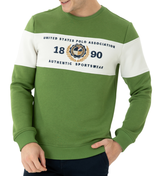 Свитшот с логотипом мужской / Зеленый / 44