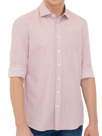 Рубашка хлопковая мужская / Розовый / 46