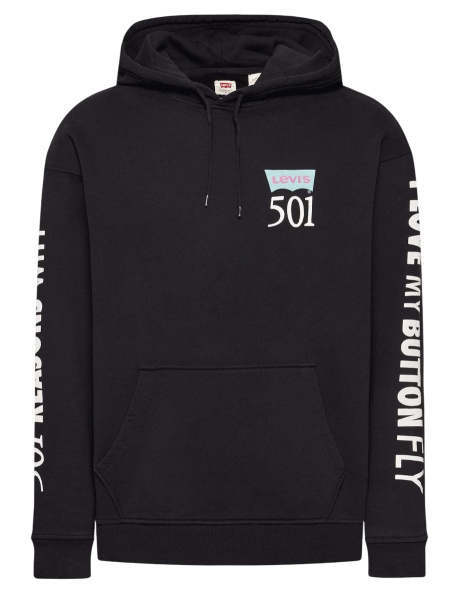 Худи с принтом мужское / Черный / 44