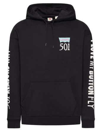 Худи с принтом мужское / Черный / 44