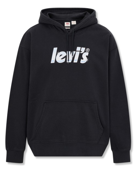 Худи с логотипом мужское / Черный / 46