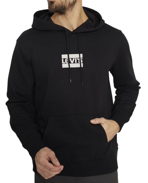 Худи с логотипом мужское / Черный / 46