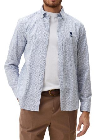 Рубашка с длинным рукавом мужская / Тёмно-синий / 44