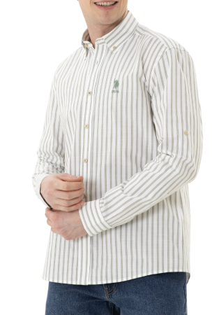 Рубашка с длинным рукавом мужская / Зеленый / 48