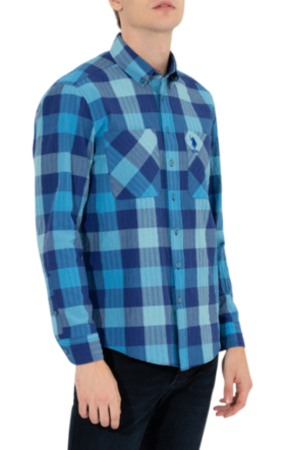 Рубашка с логотипом мужская / Синий / 46