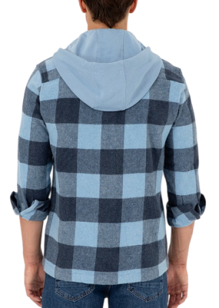 Рубашка с капюшоном мужская / Синий / 58