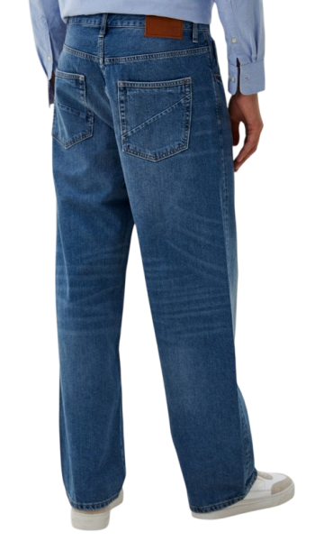 Джинсы свободного кроя мужские / Синий / 46