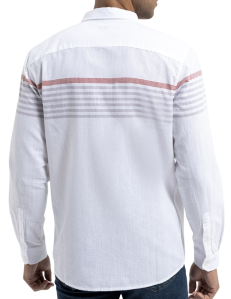 Рубашка в полоску мужская / Белый / 52