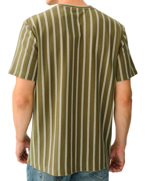 Футболка в полоску мужская / Хаки / 46