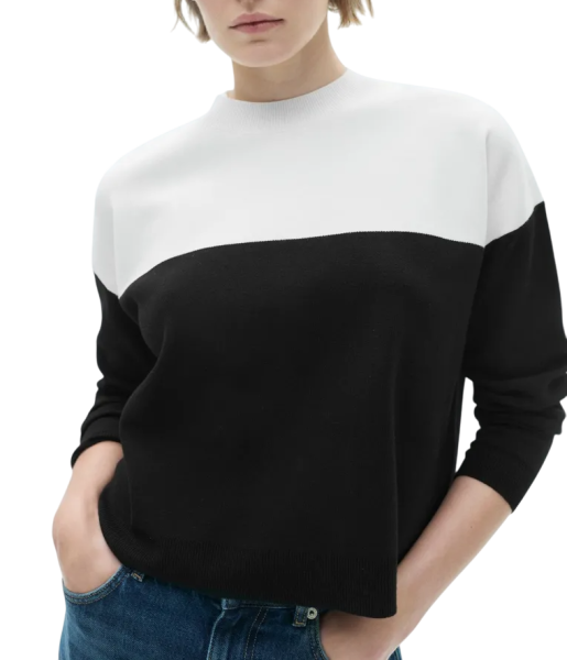 Джемпер расцветки колорблок женский / Черный / 42