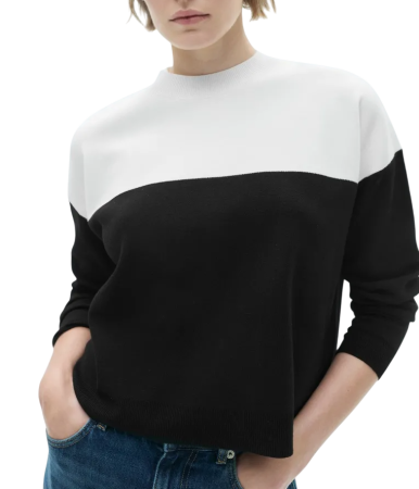 Джемпер расцветки колорблок женский / Черный / 42