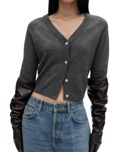 Кардиган из шерсти женский / Серый / 48