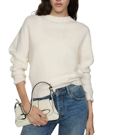 Джемпер с камнями женский / Белый / 48