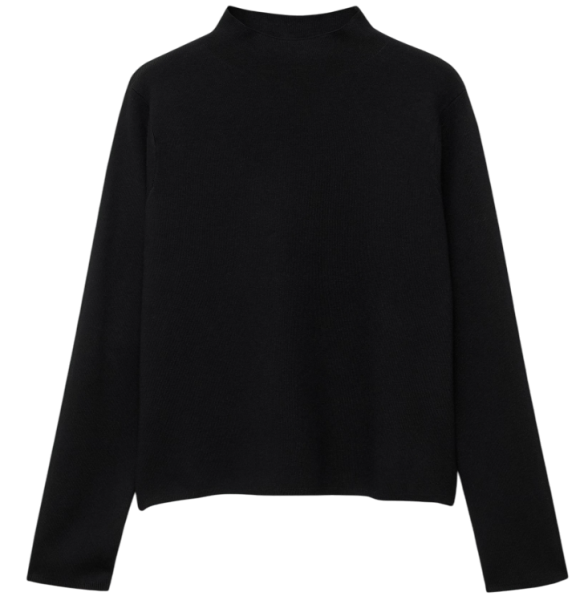 Джемпер с воротником-стойкой женский / Черный / 38