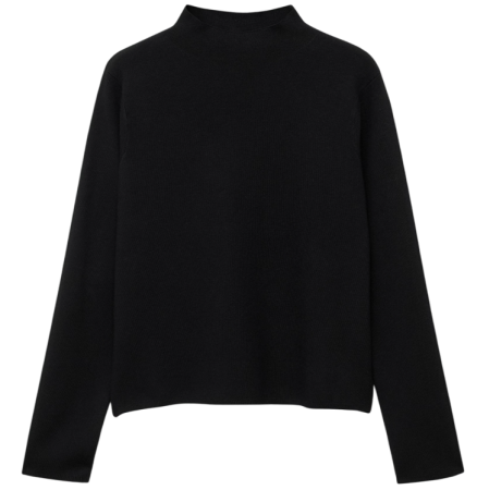 Джемпер с воротником-стойкой женский / Черный / 38