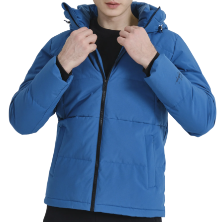 Пуховик с капюшоном мужской / Синий / 56
