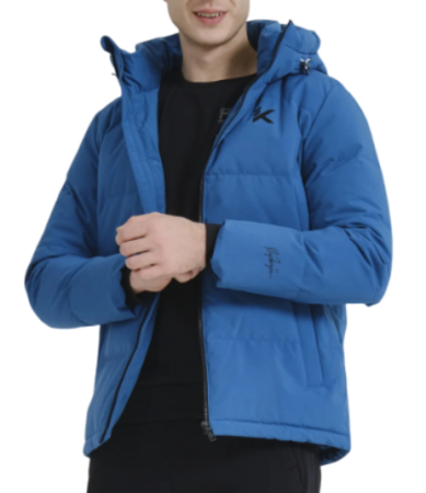 Пуховик с капюшоном мужской / Синий / 56